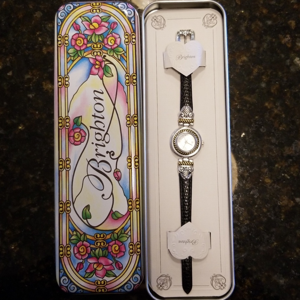 Brighton watch with black band